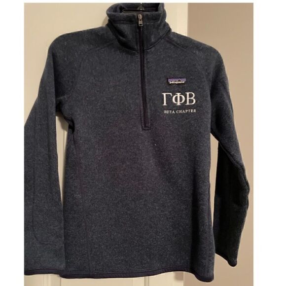 Patagonia Tops - Gamma Phi Beta letters quarter-zip Patagonia grey